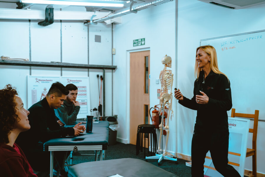 Rachel teaching a Biomechanics workshop